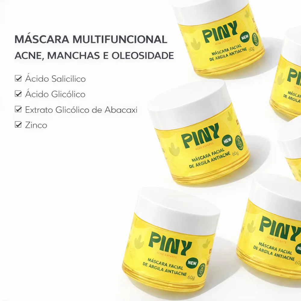 Máscara SaúdePiny — argila branca